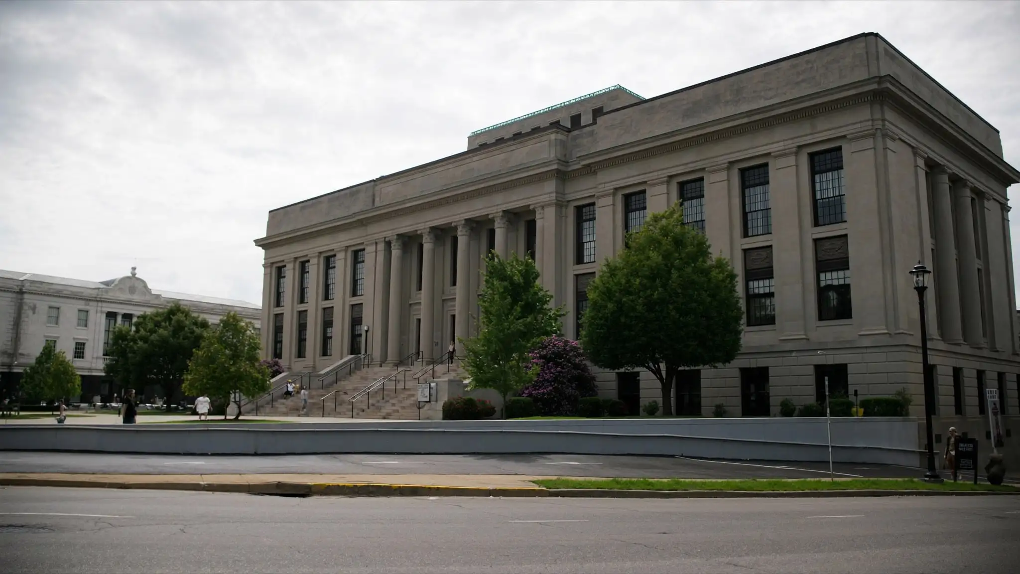 Classic stone government building with wide front steps
